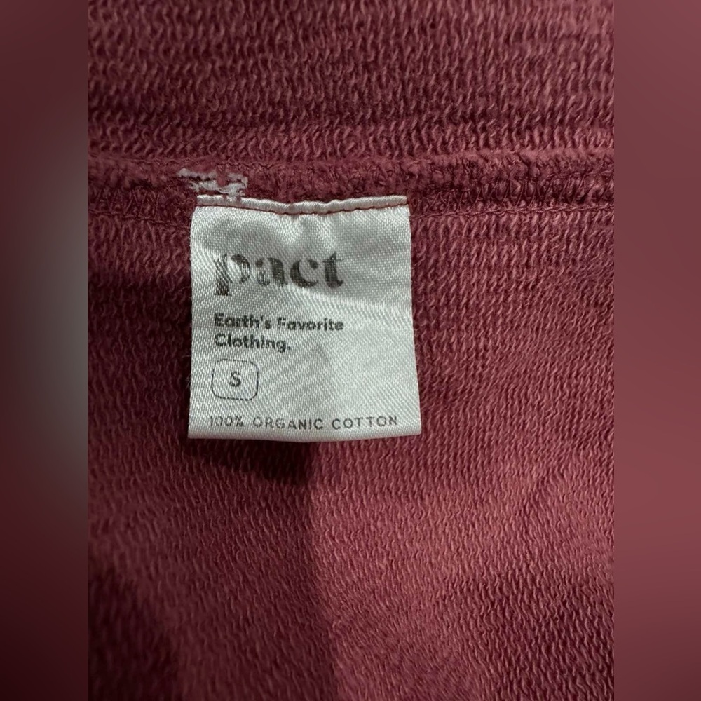 Pact Cabernet Women’s Long Sleeve 100% Cotton Sweatshirt Dress size S - Picture 4 of 7